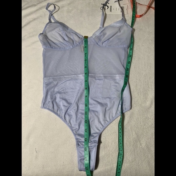 NWT $85 Jason Wu Mesh Band Underwire Thong Bodysuit Heather Ice [‎ Small ] - Picture 7 of 12
